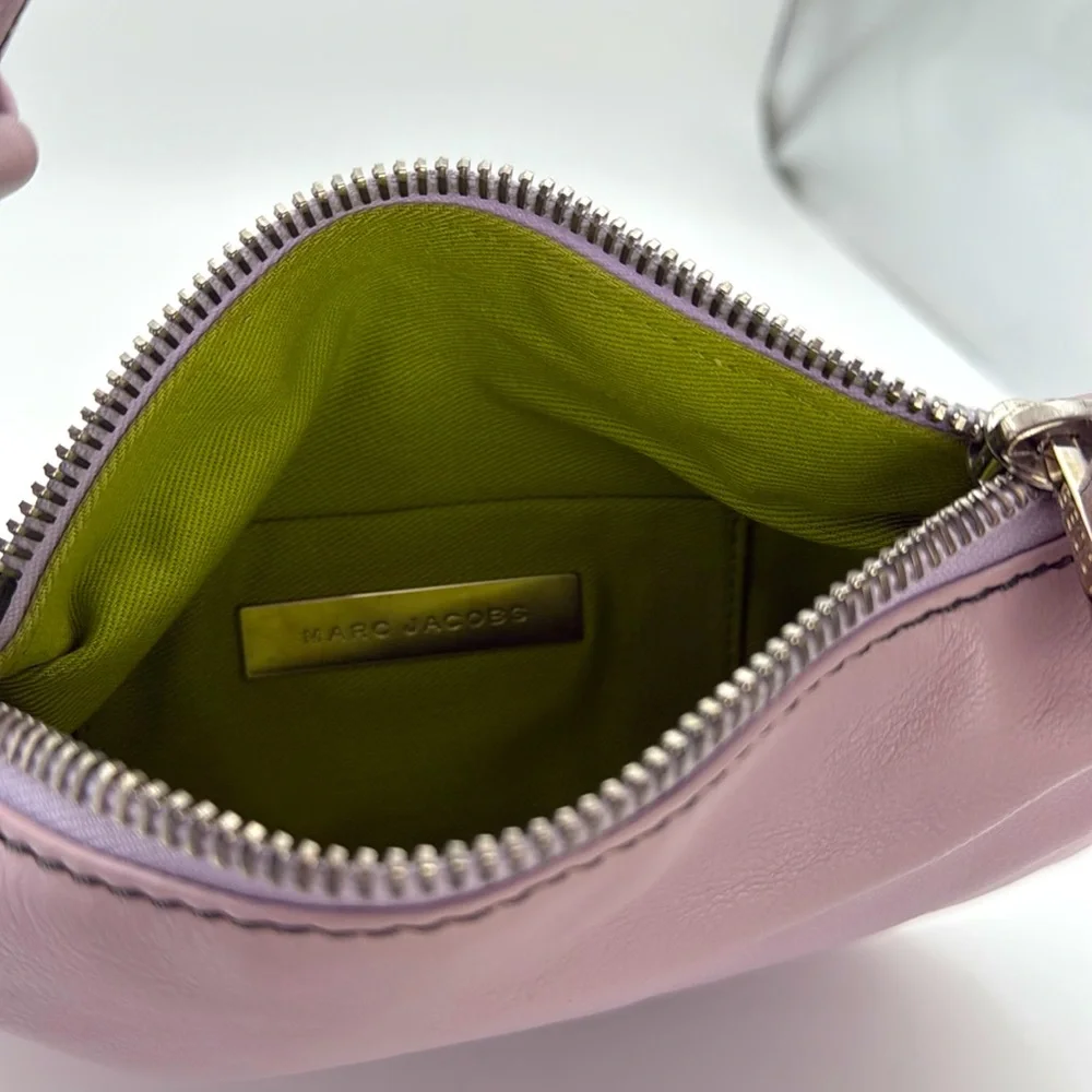 Marc Jacobs - women’s Hobo mini Bag Lilach genuine leather one shoulder top zip